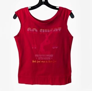 Fossil Sweatshirt Tank Top Choreography New York Graphic Red Size Large